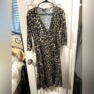 Isabella Oliver maternity leopard midi wrap dress size 3 (size 8)